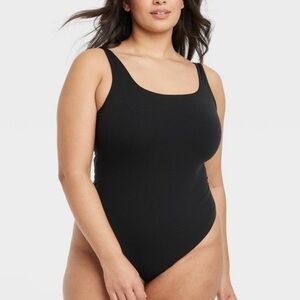 Auden Black Thong Bodysuit